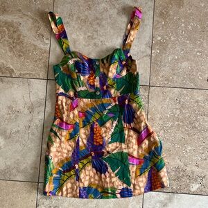 Farm Rio NWT Sand Painted Toucans Mini Dress